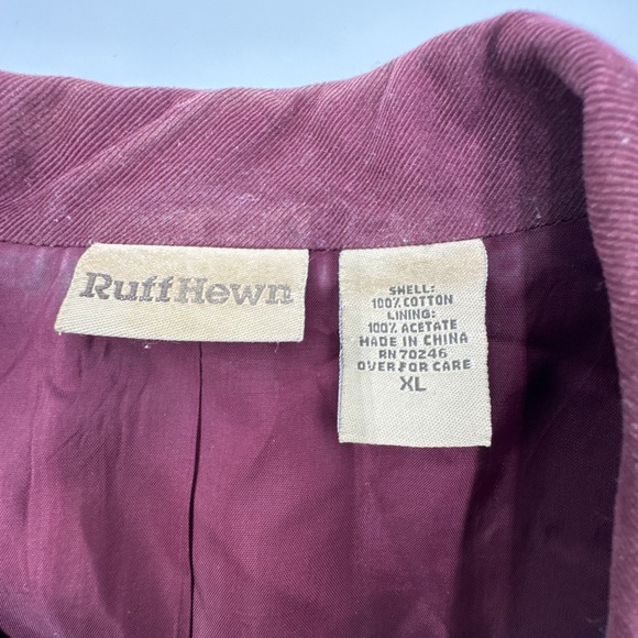 Vintage Ruff Hewn Bohemian Paisley Velvet Blazer Collared Size XL Multicolored - Picture 2 of 8